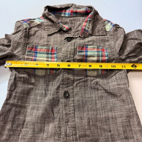 Genuine Kids from OshKosh Toddler Boy Button-Down Shirt – Grey Plaid – Size 2T - Picture 8 of 8